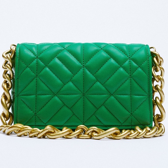 Zara Handbags - Zara quilted chain shoulder purse in green